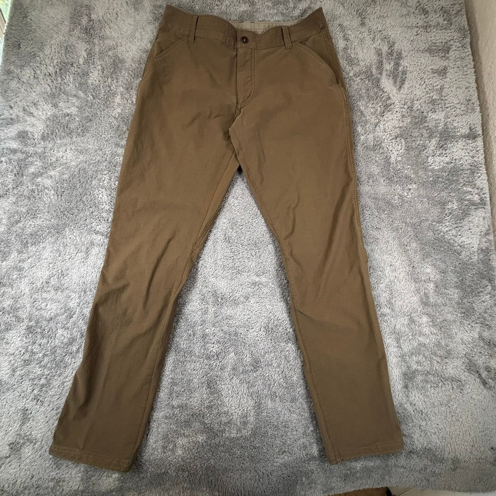 Kuhl Rydr Mens 35x34 Brown Cotton Canvas Hiking Work Outdoor Pants